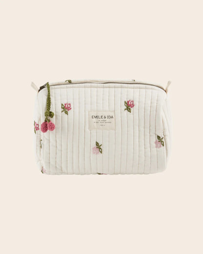 Trousse de toilette ROSE brodée