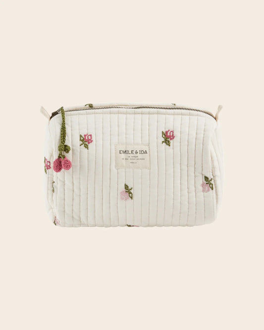 Trousse de toilette ROSE brodée