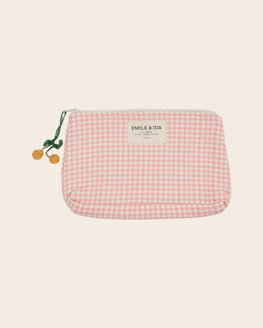 Trousse vichy rose
