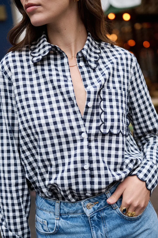 Chemise LAURA carreaux marine