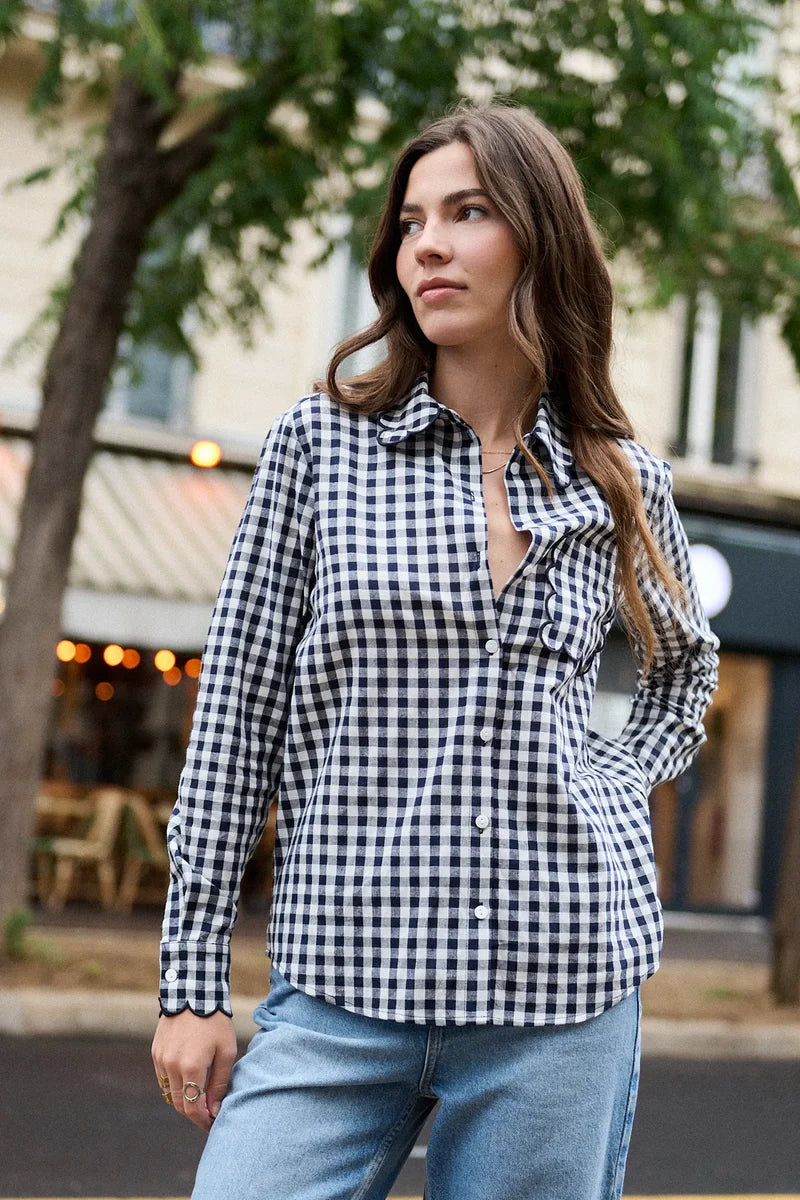 Chemise LAURA carreaux marine