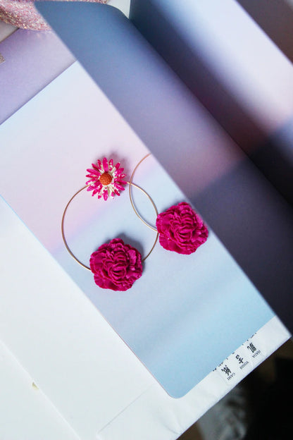 Boucles d'oreilles ANITA fuchsia