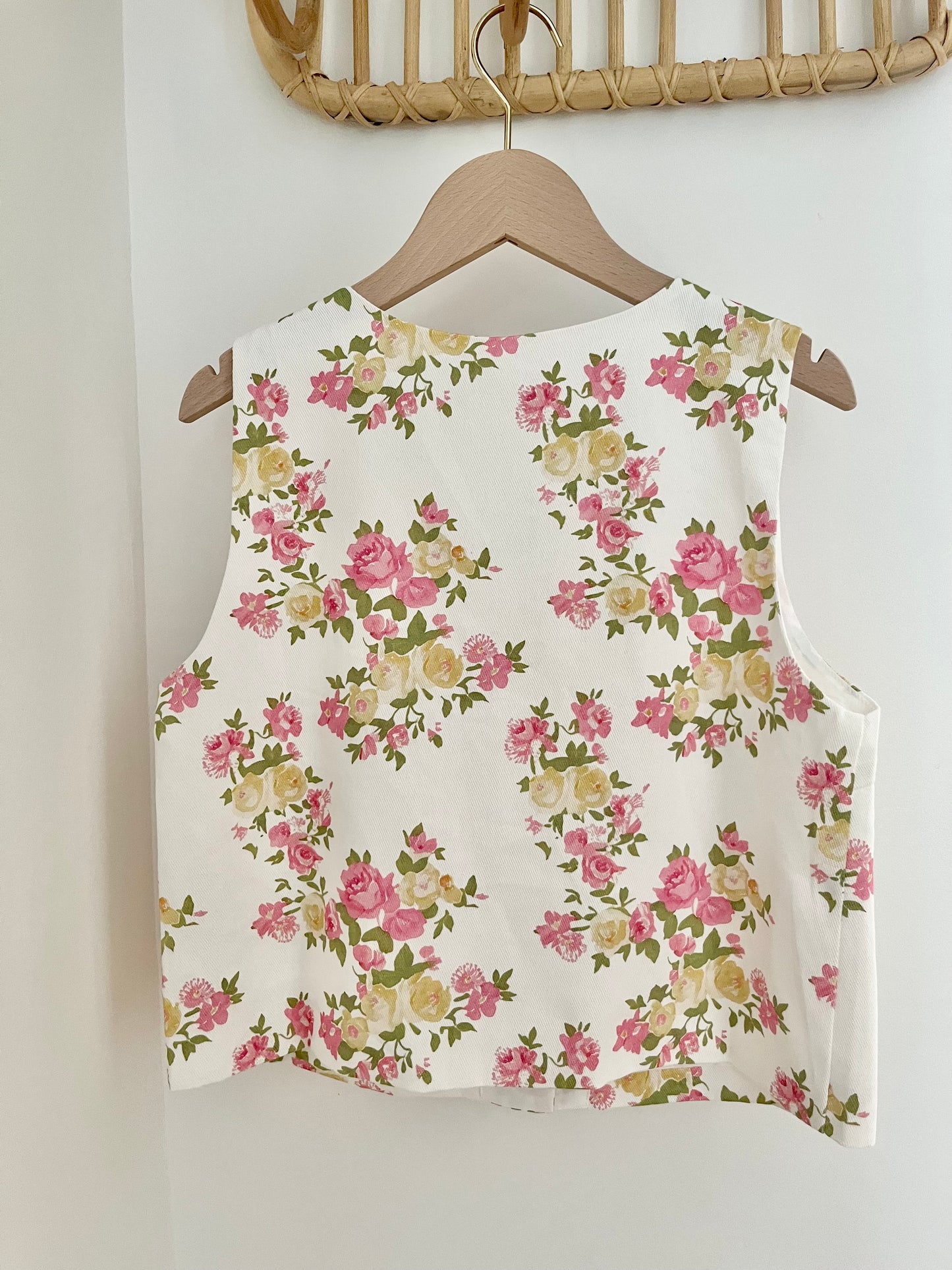 Haut YVONNE fleuri rose