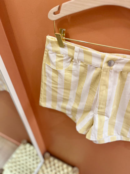 Short ROMANE rayé jaune