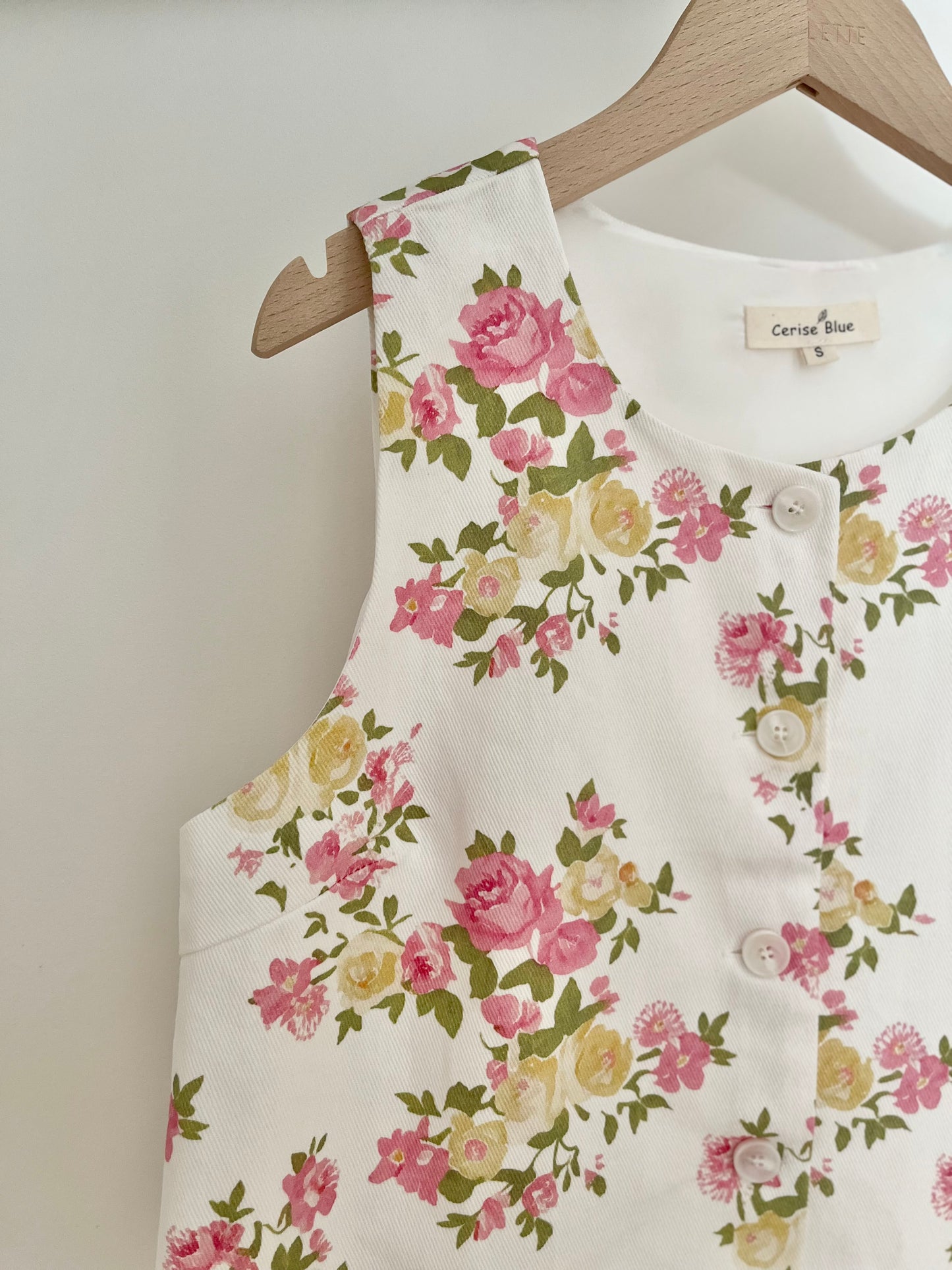 Haut YVONNE fleuri rose