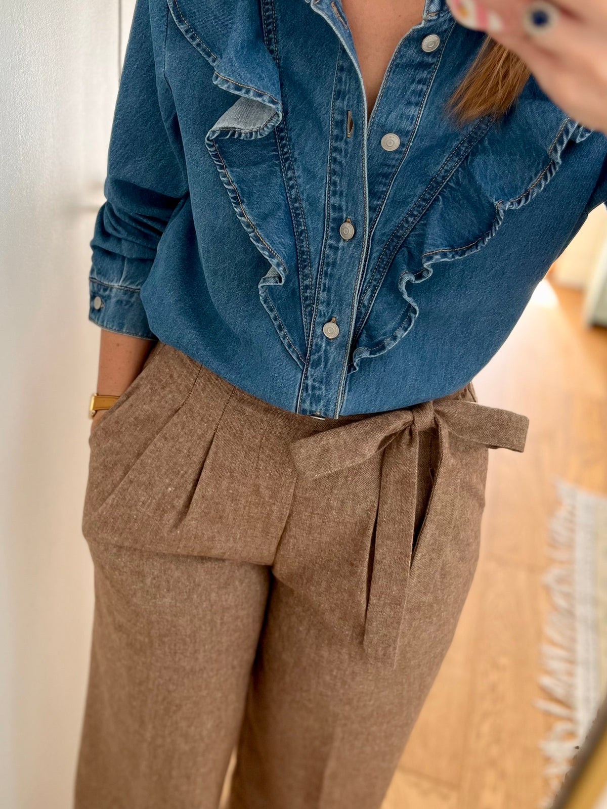 Pantalon HÉLÈNE beige chiné