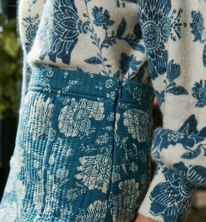 Jupe JUNE FLORA bleu