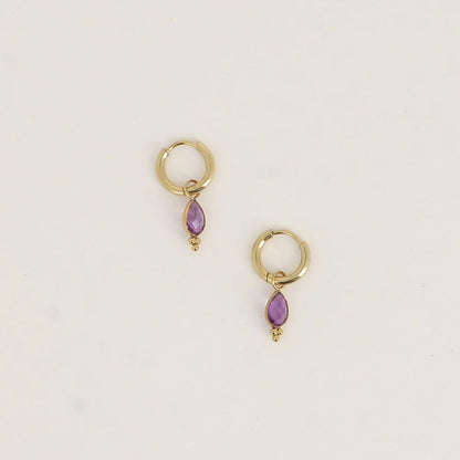 Mini créoles AVENY gouttes lilas