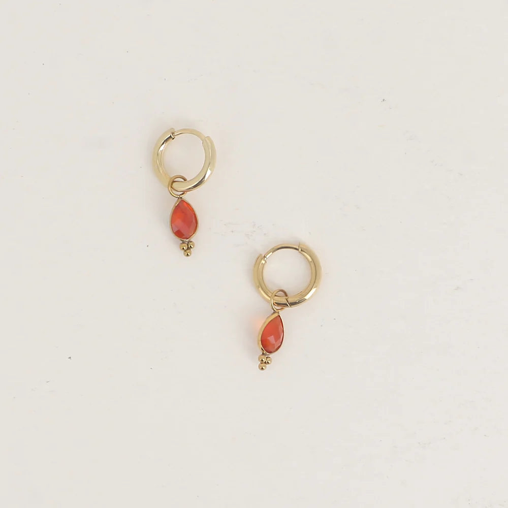 Mini créoles AVENY gouttes rouges