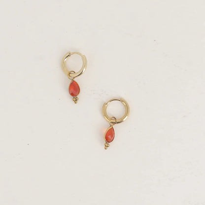 Mini créoles AVENY gouttes rouges