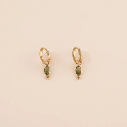 Mini créoles AVA ovales olive