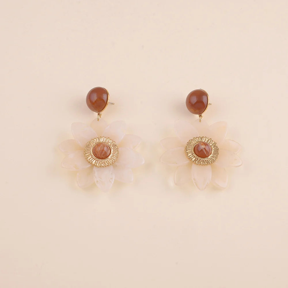 Boucles d'oreilles FLEURIANE beige
