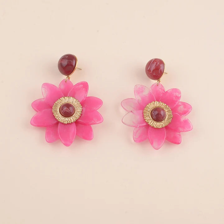 Boucles d'oreilles FLEURIANE fushia