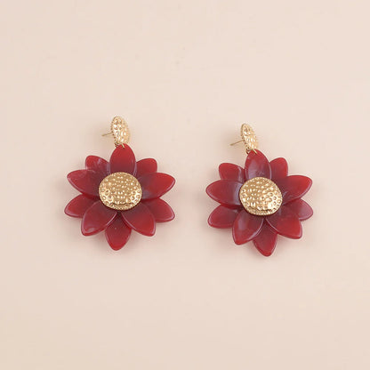 Boucles d'oreilles FLEURIANE bordeaux