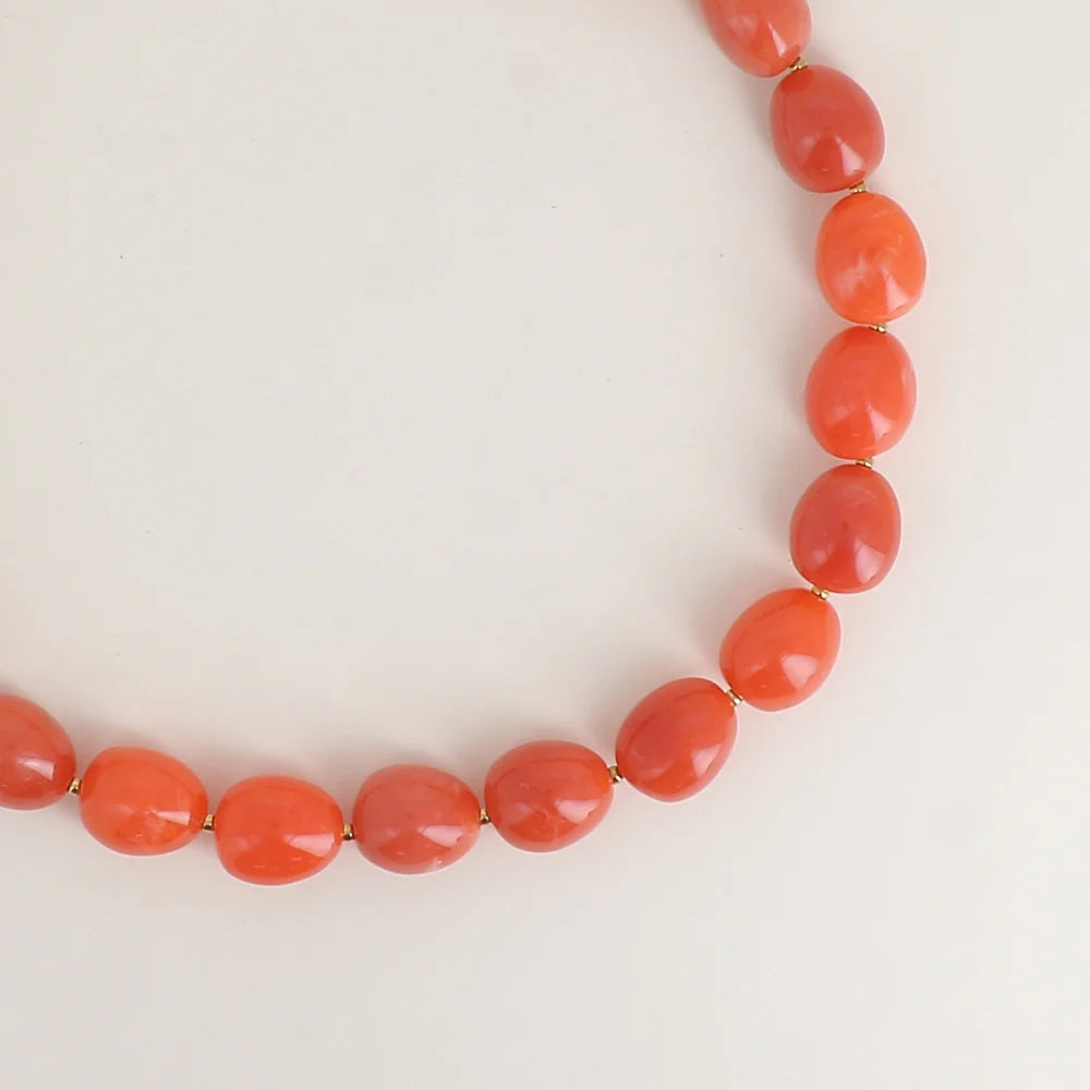 Collier EUGÉNIE perles orange