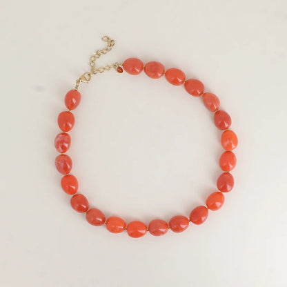 Collier EUGÉNIE perles orange