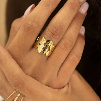 Bague ORION ronds martelés