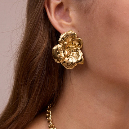Boucles d'oreilles ANDRÉA fleurs dorées