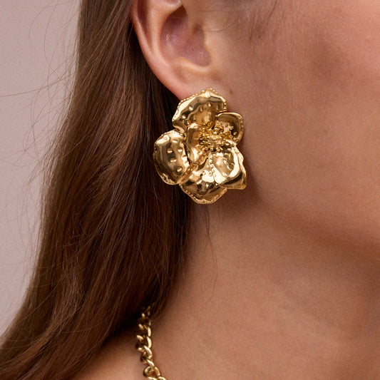 Boucles d'oreilles ANDRÉA fleurs dorées