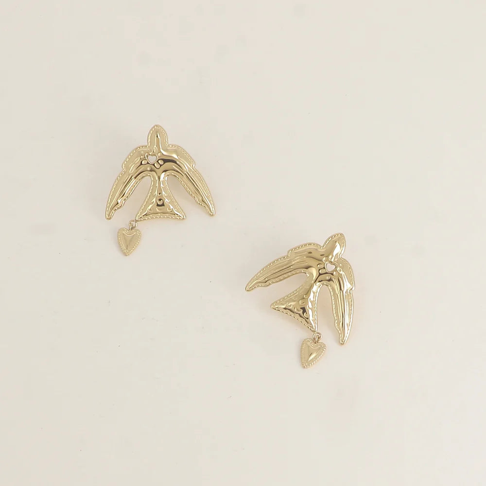 Boucles d'oreilles ONDINE oiseaux/coeur