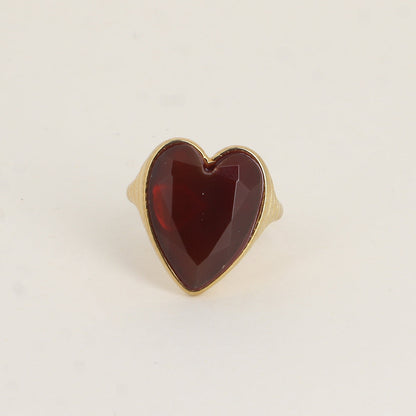 Bague JASMINE coeur rouge