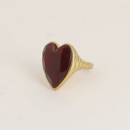 Bague JASMINE coeur rouge