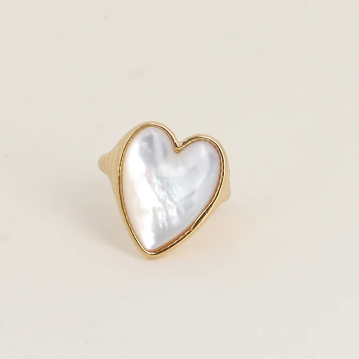 Bague JASMINE coeur nacre