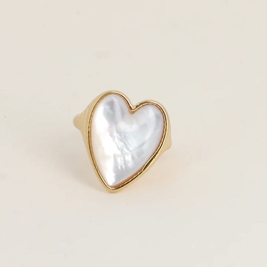 Bague JASMINE coeur nacre