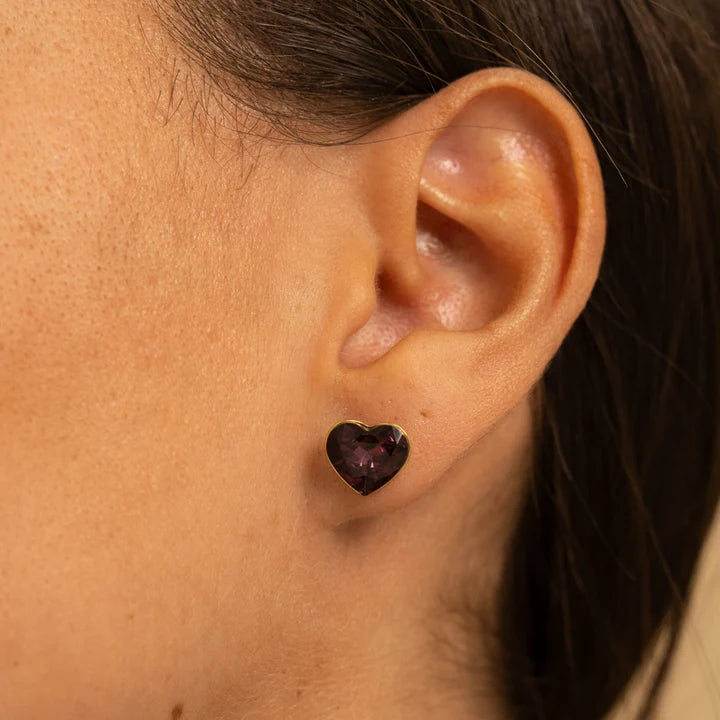 Puces ROSENA coeur violet