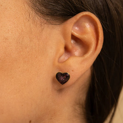 Puces ROSENA coeur violet