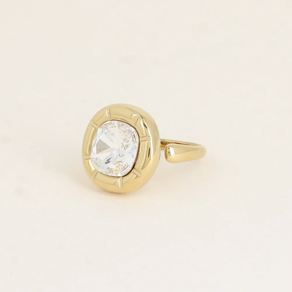Bague CALYPSO cristal coussin blanc