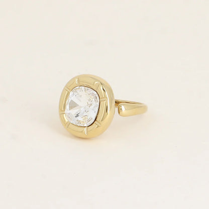 Bague CALYPSO cristal coussin blanc