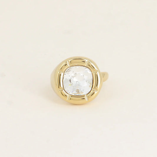 Bague CALYPSO cristal coussin blanc