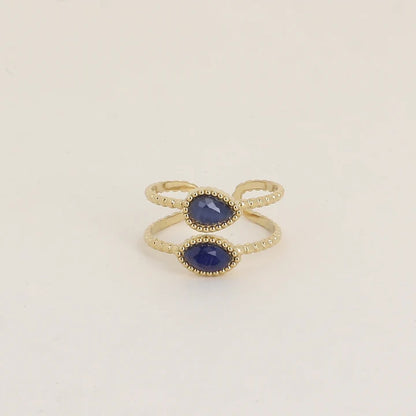 Bague LÉON poire/marquise marine