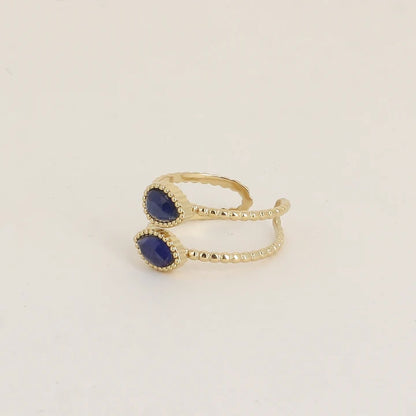 Bague LÉON poire/marquise marine