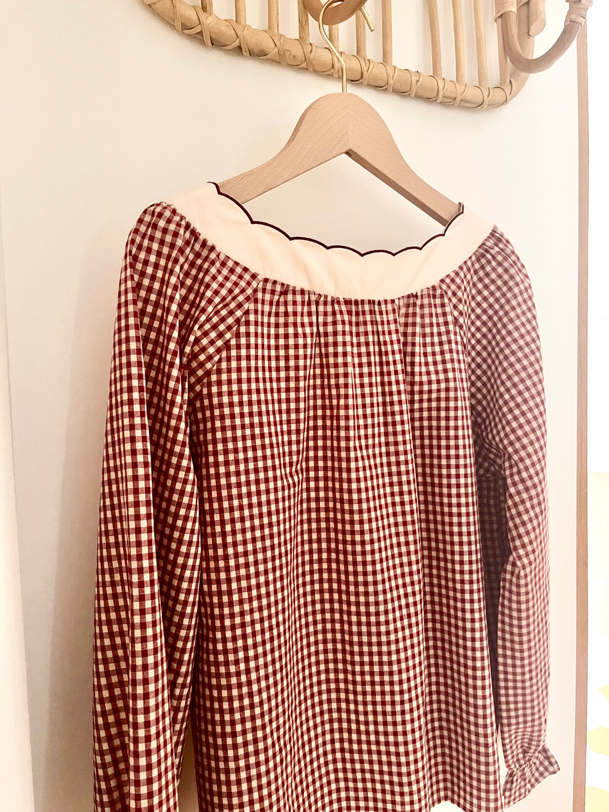Blouse FAUSTINE vichy brodée