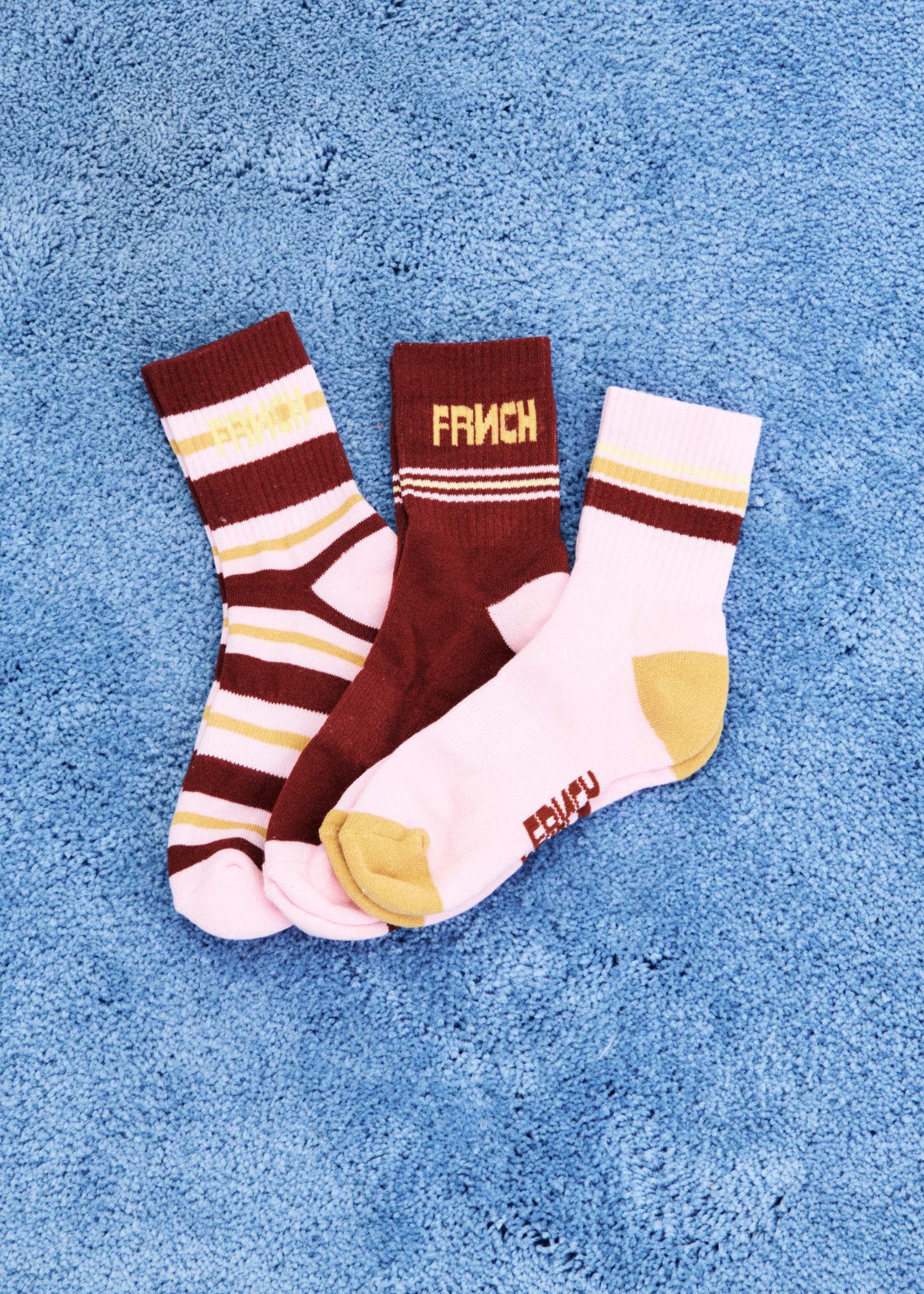 Coffret chaussettes GAËL bordeaux/rose