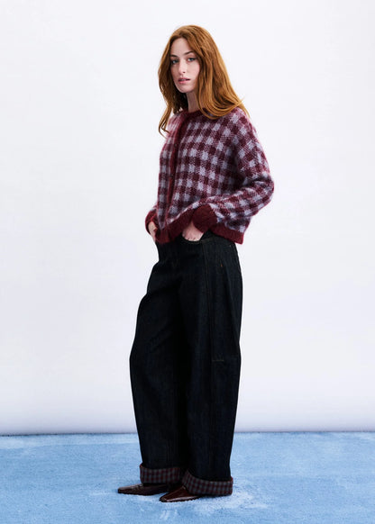 Gilet AOMORI carreaux bordeaux