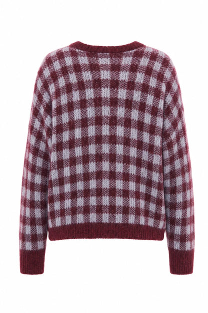 Gilet AOMORI carreaux bordeaux