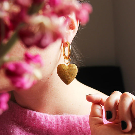 Boucles d'oreilles CORAZONES mordorées