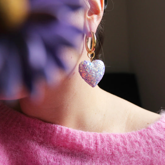 Boucles d'oreilles CORAZONES lilas
