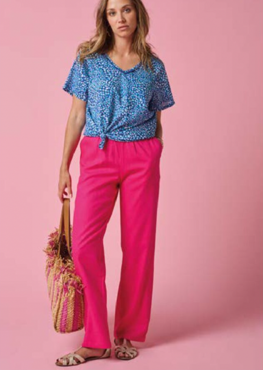 Pantalon large PAGE fuschia