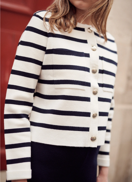 Veste en maille GLORIA rayée