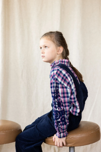 Blouse TILDAB kid carreaux bleu/rose