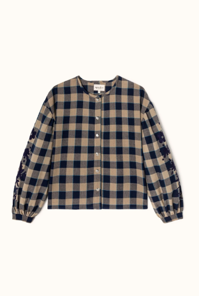 Chemisier BINU carreaux marine