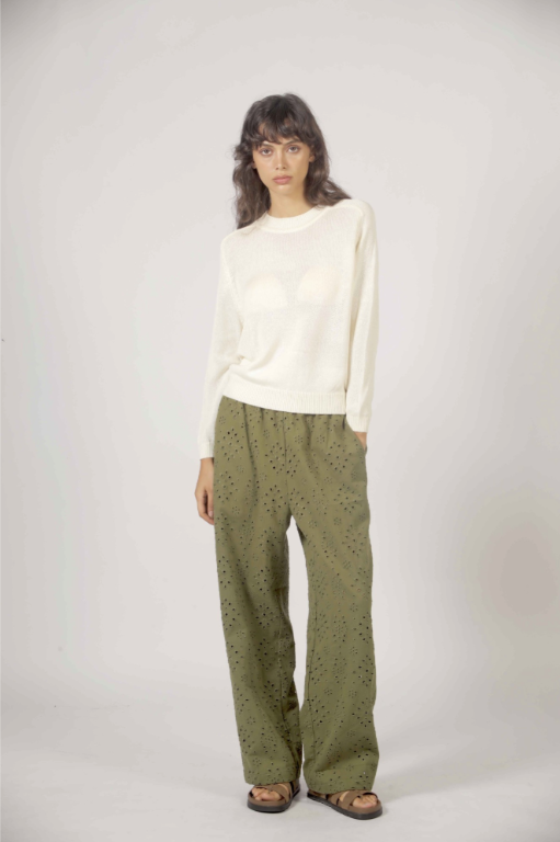 Pantalon CHARLIE broderie kaki