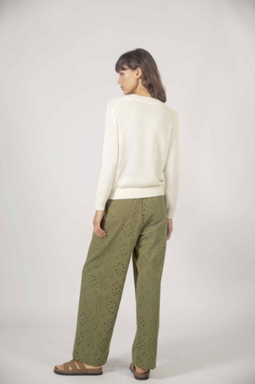 Pantalon CHARLIE broderie kaki
