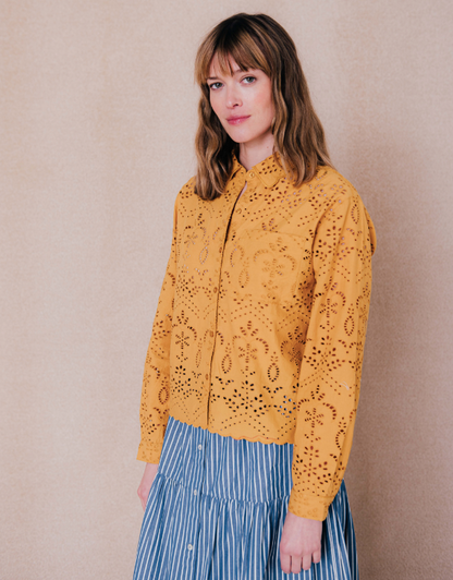 Chemise OLYMPE guipure ocre