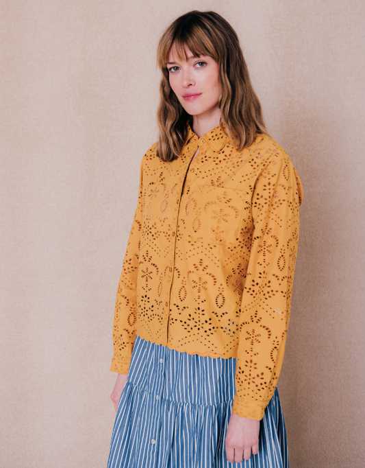 Chemise OLYMPE guipure ocre