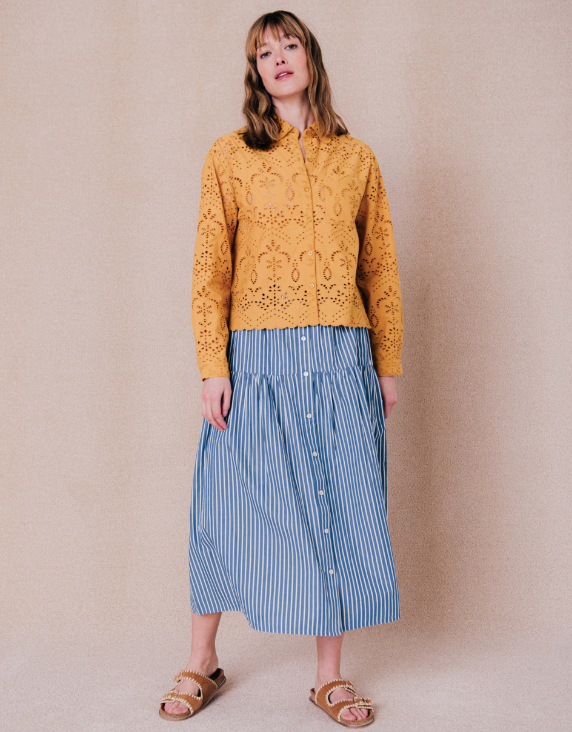 Chemise OLYMPE guipure ocre